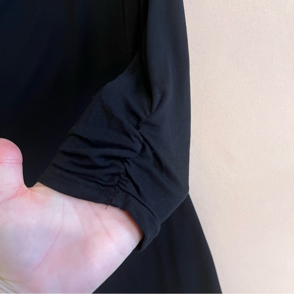 Joseph Ribkoff VTG Black Draped Front Top 3/4 Sleeves size 8 Made in USA - Picture 9 of 13